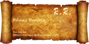 Révay Renáta névjegykártya